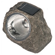 Rocha solar com 3 LED brancos em poliresina